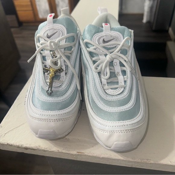 Size 6.5 M 8W- Nike Air Max 97 x MSCHF INRI Jesus White 2019 - Picture 3 of 12